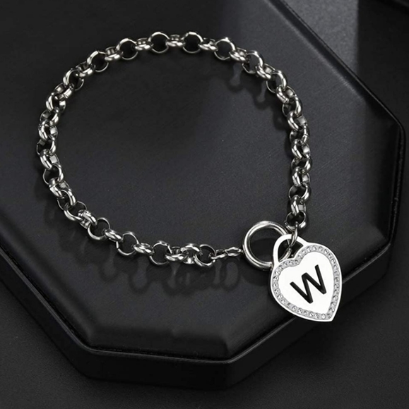 Stainless Steel initial letter bracelet or anklet. ALL LETTERS AVAILABLE - Picture 4 of 4